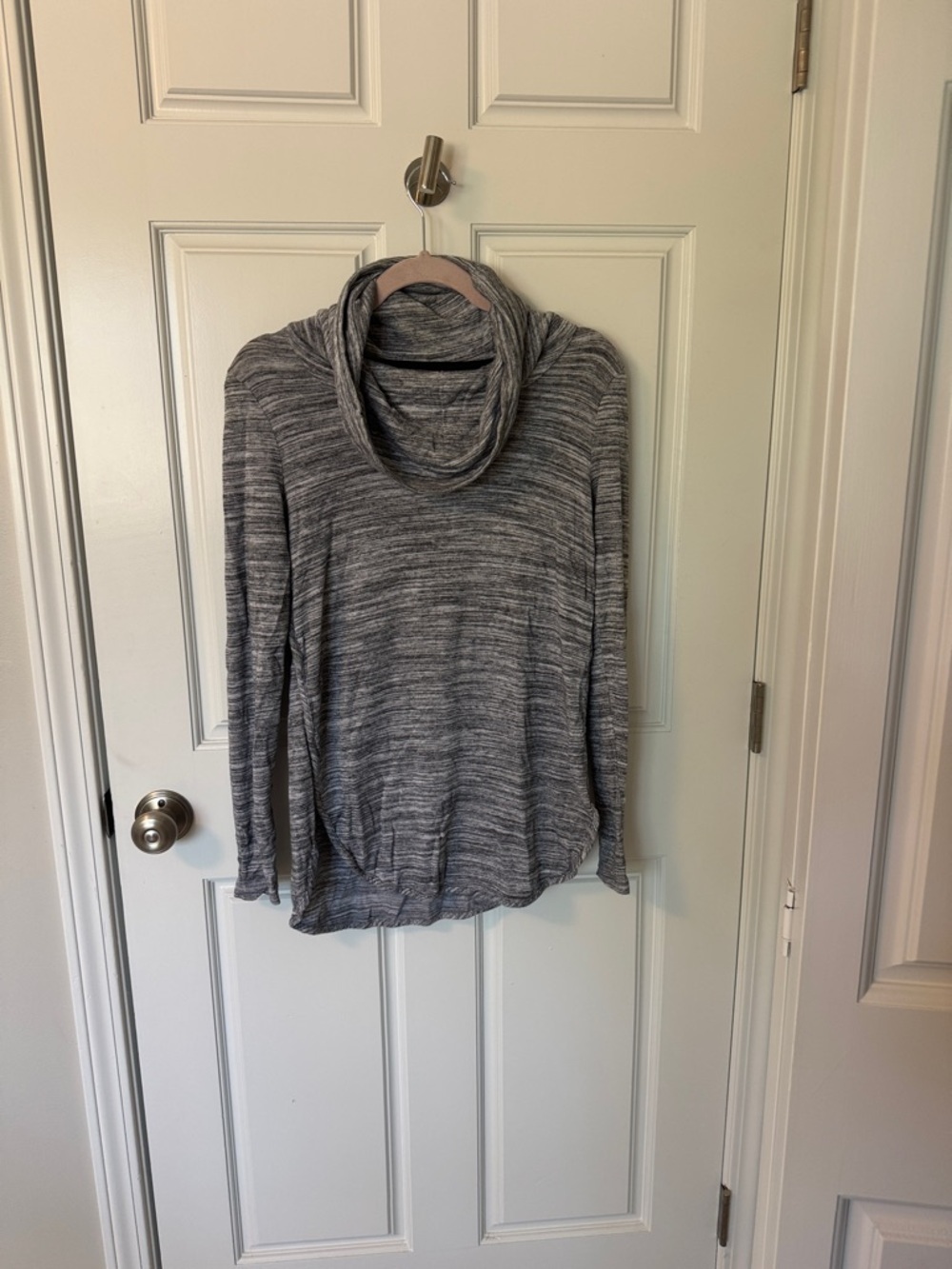 Lou & Grey Gray Marled Cowl Neck Oversized Top